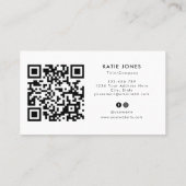 QR-code Zwart Wit Aangepaste Cirkel Uw Logo Visitekaartje (Achterkant)