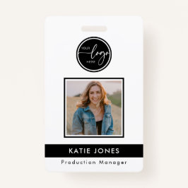 QR-code Zwart Wit Aangepaste Logo-medewerker Foto- Badge