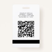 QR-code Zwart Wit Aangepaste Logo-medewerker Foto- Badge (Achterkant)
