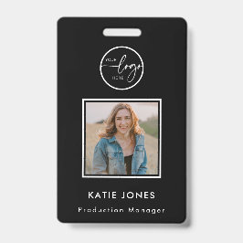 QR-code Zwart Wit Aangepaste Logo Medewerker Foto  Badge