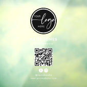 QR-code Zwart Wit Aangepaste Logo Neem contact met Raamsticker (Vel 3)