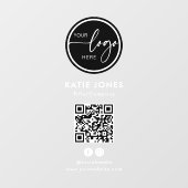 QR-code Zwart Wit Aangepaste Logo Neem contact met Raamsticker (Vel)