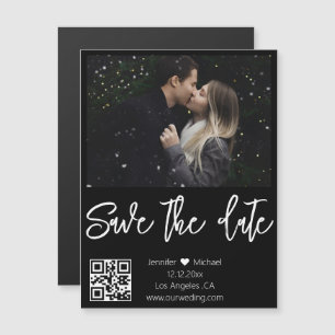 qr code zwart wit  foto save the date magneet