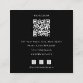 QR-code Zwart Wit Foto Sociale Media Pictogrammen Vierkante Visitekaartje (Achterkant)
