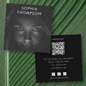 QR-code Zwart Wit Foto Sociale Media Pictogrammen Vierkante Visitekaartje