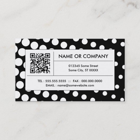 QR-code zwart-wit halftoon Visitekaartje (Voorkant)