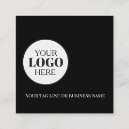 QR Code Zwart Wit Logo Eenvoudig Vierkante Visitekaartje