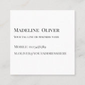 QR Code Zwart Wit Logo Eenvoudig Vierkante Visitekaartje (Achterkant)