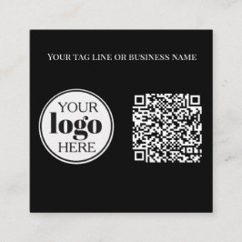 QR Code Zwart Wit Logo Eenvoudig Vierkante Visitekaartje
