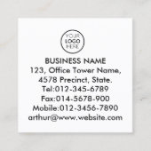 QR Code Zwart Wit Menu Logo Contactloos Modern Vierkante Visitekaartje (Voorkant)