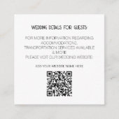 QR Code Zwart Wit Moderne Huwelijksdetails Minimaa Informatiekaartje (Voorkant)