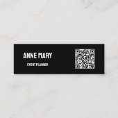 QR Code Zwart Wit Moderne Wedding Event Planner Mini Visitekaartje (Voorkant)
