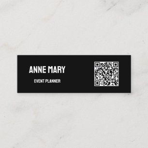 QR Code Zwart Wit Moderne Wedding Event Planner Mini Visitekaartje
