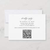 QR-code zwart-wit monogram bruiloft  RSVP Kaartje (Achterkant)
