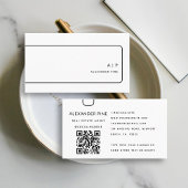 QR Code Zwart Wit Monogram Elegant Professioneel Visitekaartje