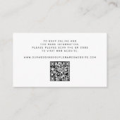 QR-code zwart wit monogram trouwdetails Informatiekaartje (Achterkant)