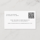 QR-code zwart wit monogram trouwwebsite RSVP Informatiekaartje (Achterkant)