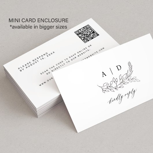 QR-code zwart wit monogram trouwwebsite RSVP Informatiekaartje