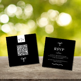 QR Code Zwart Wit Niets Fancy Gewoon Liefde Notitiekaartje