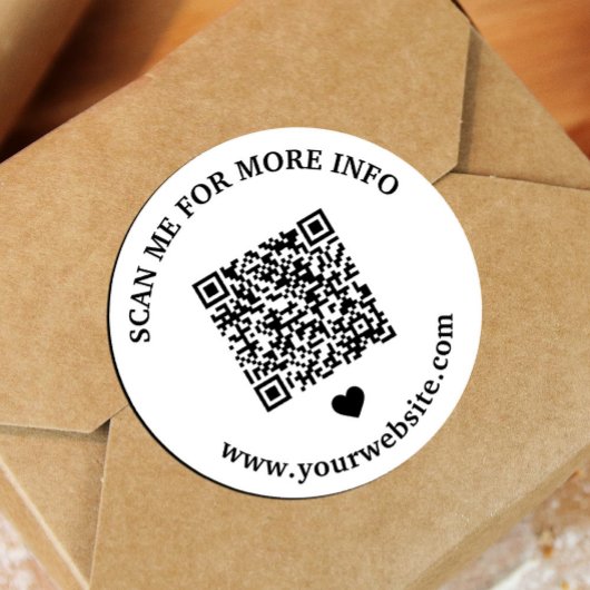 QR-code zwart wit Ronde Sticker