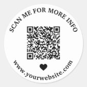 QR-code zwart wit Ronde Sticker (Voorkant)