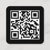 QR-code zwart wit: scan naar verbinding met ons Vierkante Visitekaartje (Achterkant)