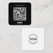 QR-code zwart wit: scan naar verbinding met ons Vierkante Visitekaartje (Voorkant / Achterkant)