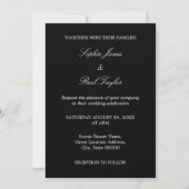 QR Code Zwart Wit Script RSVP bruiloft uitnodiging (Voorkant)