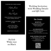 QR Code Zwart Wit Script RSVP bruiloft uitnodiging
