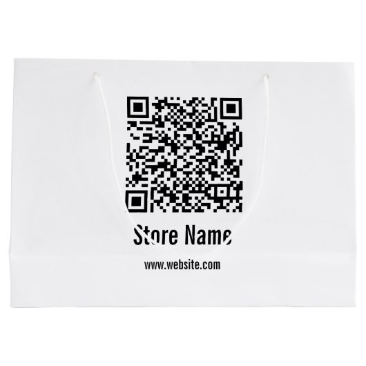 QR-code zwart-wit Sjabloon Groot Cadeauzakje (Achterkant)