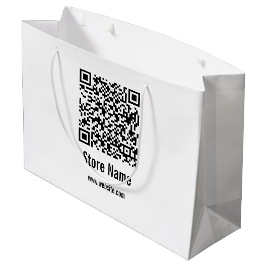 QR-code zwart-wit Sjabloon Groot Cadeauzakje (Achterkant Gekanteld)