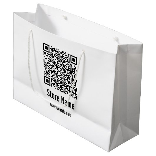 QR-code zwart-wit Sjabloon Groot Cadeauzakje (Voorkant Gekanteld)
