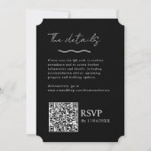 QR Code Zwart & Wit Vrijgezellenfeest Hen Do Kaart (Achterkant)