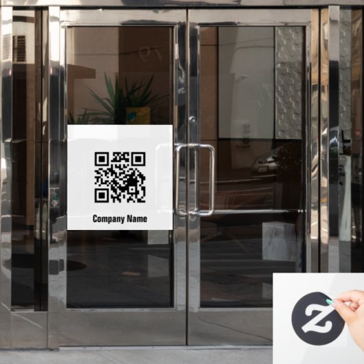 QR-code zwart-wit zakelijke sjabloon Raamsticker (Kantoordeur)
