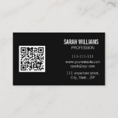QR-code Zwart Witte Luipaardprint Visitekaartje (Achterkant)