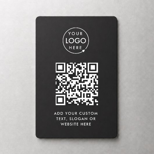 QR-code | Zwart zakelijk logo professioneel modern Magneet