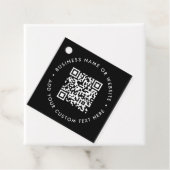 QR-code | Zwart Zakelijk Modern Budget Rond Bedankjes Labels (In situ)