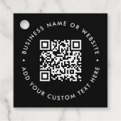 QR-code | Zwart Zakelijk Modern Budget Rond Bedankjes Labels (Voorkant)