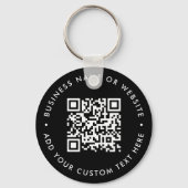 QR Code | Zwart Zakelijk Modern Budget Rond Sleutelhanger (Achterkant)