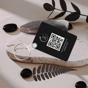 QR-code zwart Zakelijk Professioneel Eenvoudig L Sleutelhanger