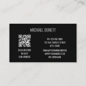 QR-code | Zwart zilverstaal Visitekaartje (Achterkant)