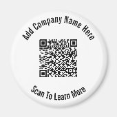 QR Code Zwarte en Witte Bedrijfs Sjabloon Magneet (Voorkant)