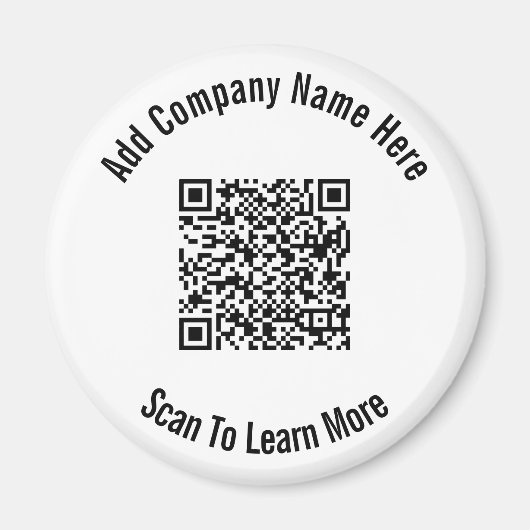 QR Code Zwarte en Witte Bedrijfs Sjabloon Magneet (Voorkant)