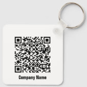 QR Code Zwarte en Witte Bedrijfs Sjabloon Sleutelhanger (Achterkant)