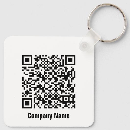 QR Code Zwarte en Witte Bedrijfs Sjabloon Sleutelhanger (Achterkant)