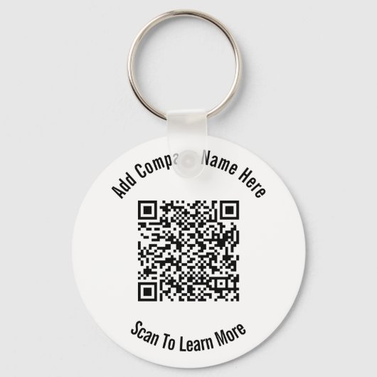 QR Code Zwarte en Witte Bedrijfs Sjabloon Sleutelhanger (Voorkant)