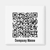QR Code Zwarte en Witte Bedrijfstekst Sjabloon Magneet (Voorkant)