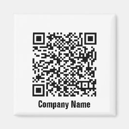 QR Code Zwarte en Witte Bedrijfstekst Sjabloon Magneet