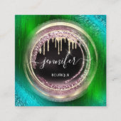 QR-code - Zwarte Gold-schijven kopen - Moderne uni Vierkante Visitekaartje (Voorkant)