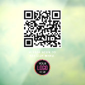 QR-code Zwarte Menu Logo Contactloos Modern Café Raamsticker (Vel 3)